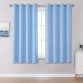 Dualife Light Blue Blackout Curtains 45 Inch Length For Boy Cerulean Solid Grommet Thermal Insulated Room Darkening Bedroom Curt