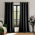 Lazzzy Velvet Blackout Curtains Black Thermal Insulated Drapes For Bedroom Living Room Darkening Window Treatments Super Soft Luxury Grommet 84 Inches Long 2 Panels