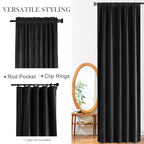 Lazzzy Velvet Black Curtains 72 Inches Long Thermal Insulated Drapes For Bedroom Living Room Darkening Window Treatments Rod Pocket 2 Panels