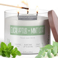 Essential Elements By Candlelite Scented Candles, Eucalyptus & Mint Leaf Fragrance, One 14.75 Oz. Threewick Aromatherapy Candl