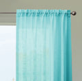 Homemonde Sheer Curtains 6 Feet Window  Set Of 2 Cotton Transparent Curtains Light Weight Deorative Panels  Celeste (Sky Blue)