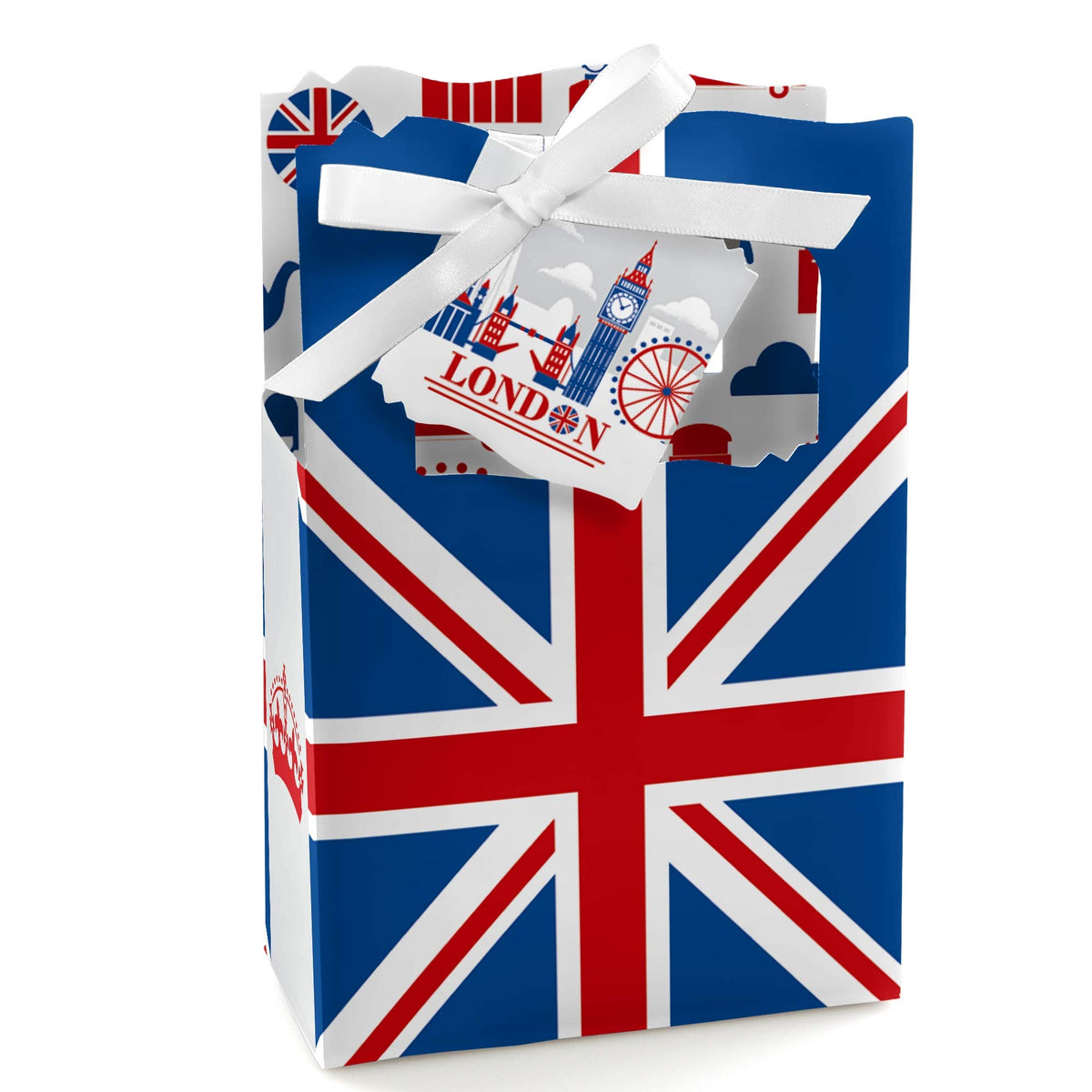 Big Dot of Happiness Cheerio, London - British UK Party Favor Boxes - Set of 12