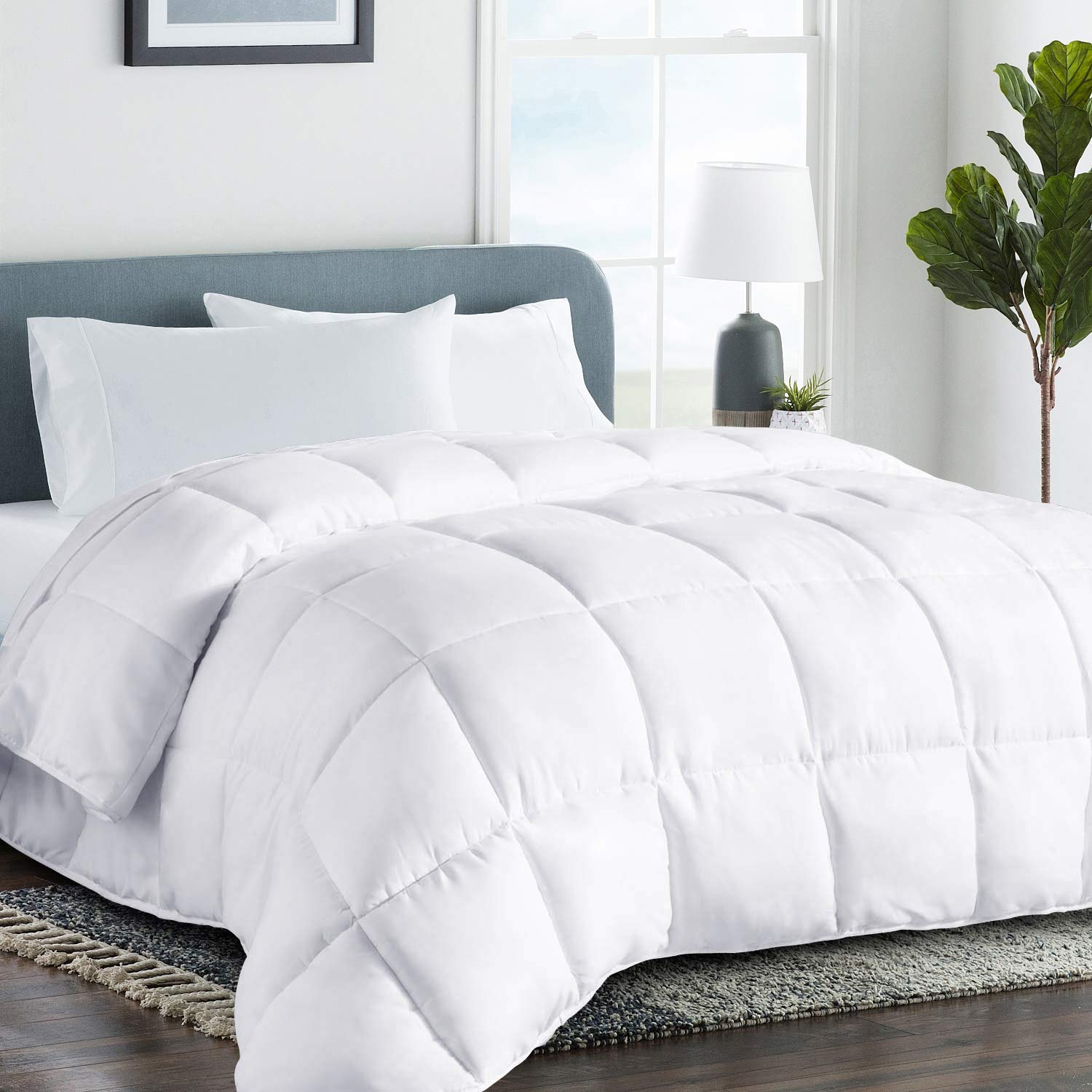 Cohome 2100 Series California King Cooling Comforter Down Alternative Quilted Duvet Insert With Corner Tabs - All Season Reversi