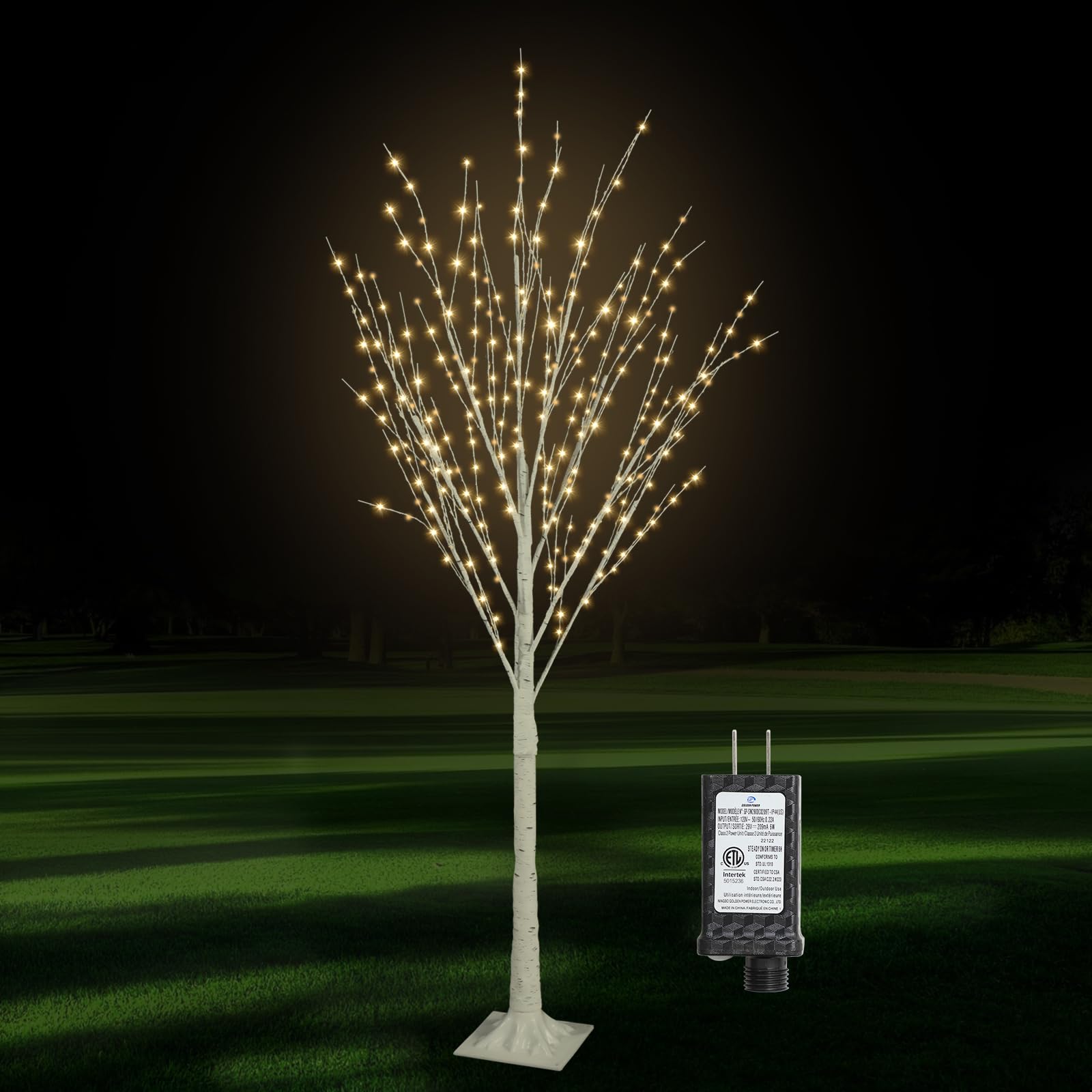 6FT 500 LED Lighted Birch Tree with Twinkle Lights, LED Birch Tree with Timer for Outdoor Indoor Home Party Yard Easter Christma