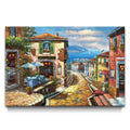 UTOP-art Italian Cityscape Abstract Wall Art Artwork: Mediterranean City italy Street Towns Picture Painting on Canvas for Paris