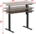SHW Electric Height Adjustable Standing Desk with Drawer, Memory Preset, Cable Management, Engineered Wood, Rustic Brown, 40-Inch