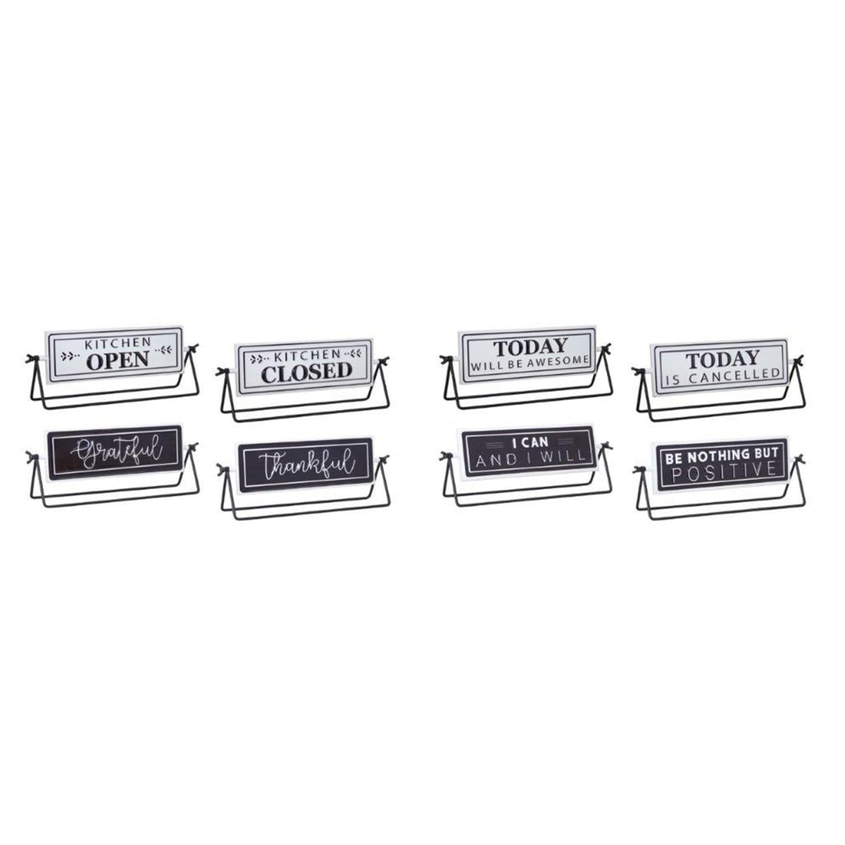 Reversable Sign With Stand (Set Of 4)