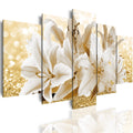 LUDUHU Modern Flower Theme Wall Art - Abstract Orchid Canvas Wall Decor Flower Abstract Painting Still Life Canvas Wall Art for 