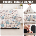 Searchi Stretch Sofa Cover Printed Couch Covers, Floral Pattern 2 Piece Armchair Slipcover With Separate Chair Cushion Cover, Washable Furniture Protector For Living Room(Armchair, Ball Flower)