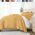 Linen Market Duvet Cover Queen (Gold) - Experience Hotel-Like Comfort With Unparalleled Softness, Exquisite Prints & Solid Color