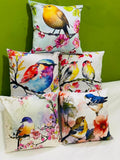Balley Multicolor Bird Print Cotton Cushion Cover 16X16 Inches