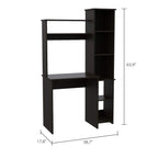 DEPOT E-SHOP Aramis Desk with Five Shelves and Two Superior Shelves, 63" H, Black, Office