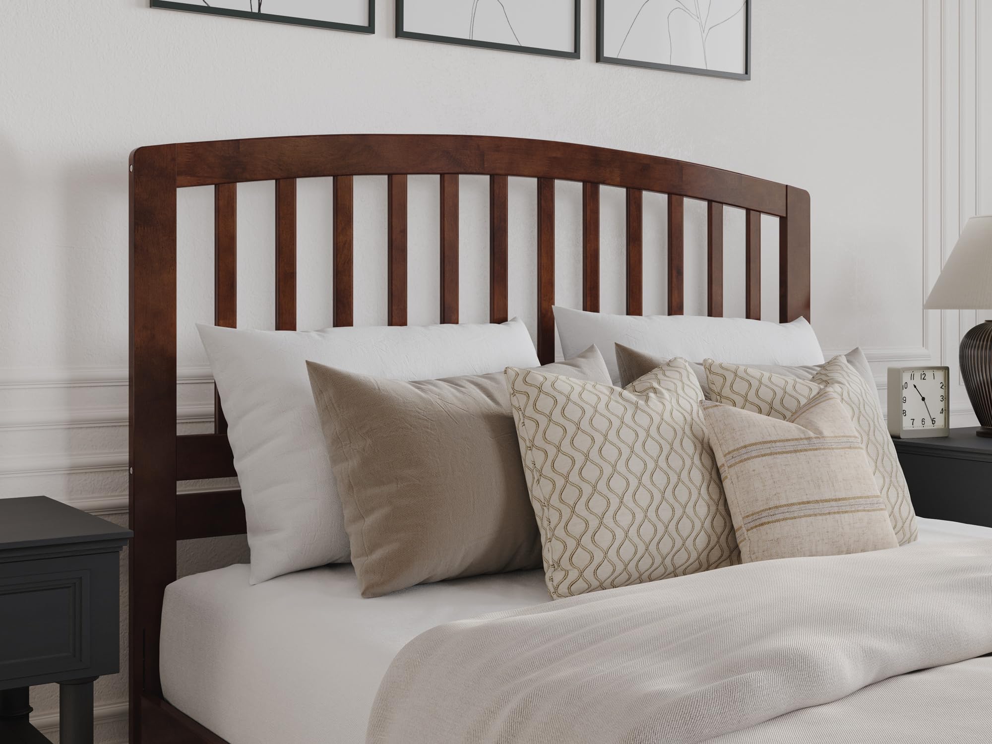 AFI Richmond Queen Size Headboard with Attachable Charger in Walnut
