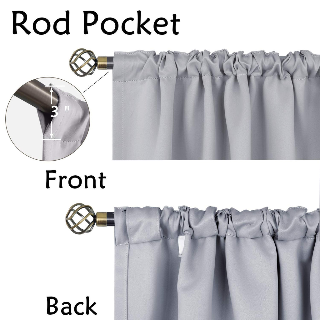 Bgment Rod Pocket And Back Tab Blackout Curtains For Bedroom - Thermal Insulated Room Darkening Curtains For Living Room, 2 Window Curtain Panels (70 X 63 Inch, Light Grey)