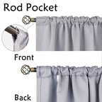 Bgment Rod Pocket And Back Tab Blackout Curtains For Bedroom - Thermal Insulated Room Darkening Curtains For Living Room, 2 Window Curtain Panels (70 X 63 Inch, Light Grey)
