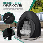 Boyspringg Patio Egg Chair Cover, 91X80 Inches, Extra Large Double Egg Chair Cover For Outdoor Furniture, Heavy Duty Swing Hanging Egg Chair Cover Waterproof, Anti-Uv, Dust-Proof(Black)
