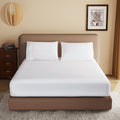 100% Egyptian Cotton Fitted Sheet Full Size White, 600 Thread Count, 8-16'' Deep Pocket Sheet, Soft & Elastic Sateen Weave Botto