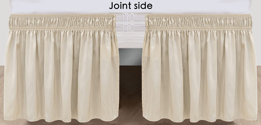 Biscaynebay Wrap Around Bed Skirt King Light Camel Polyester Split Corners 16" Drop
