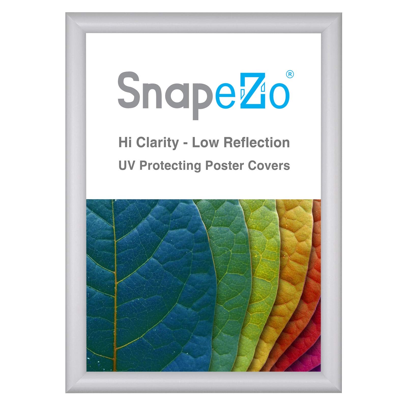 SnapeZo 16.5 x 23.4 (A2 Euro Size) Silver Poster Frame, Front-Loading, Wall Mount, Aluminum 1 Profile, Sleek Series