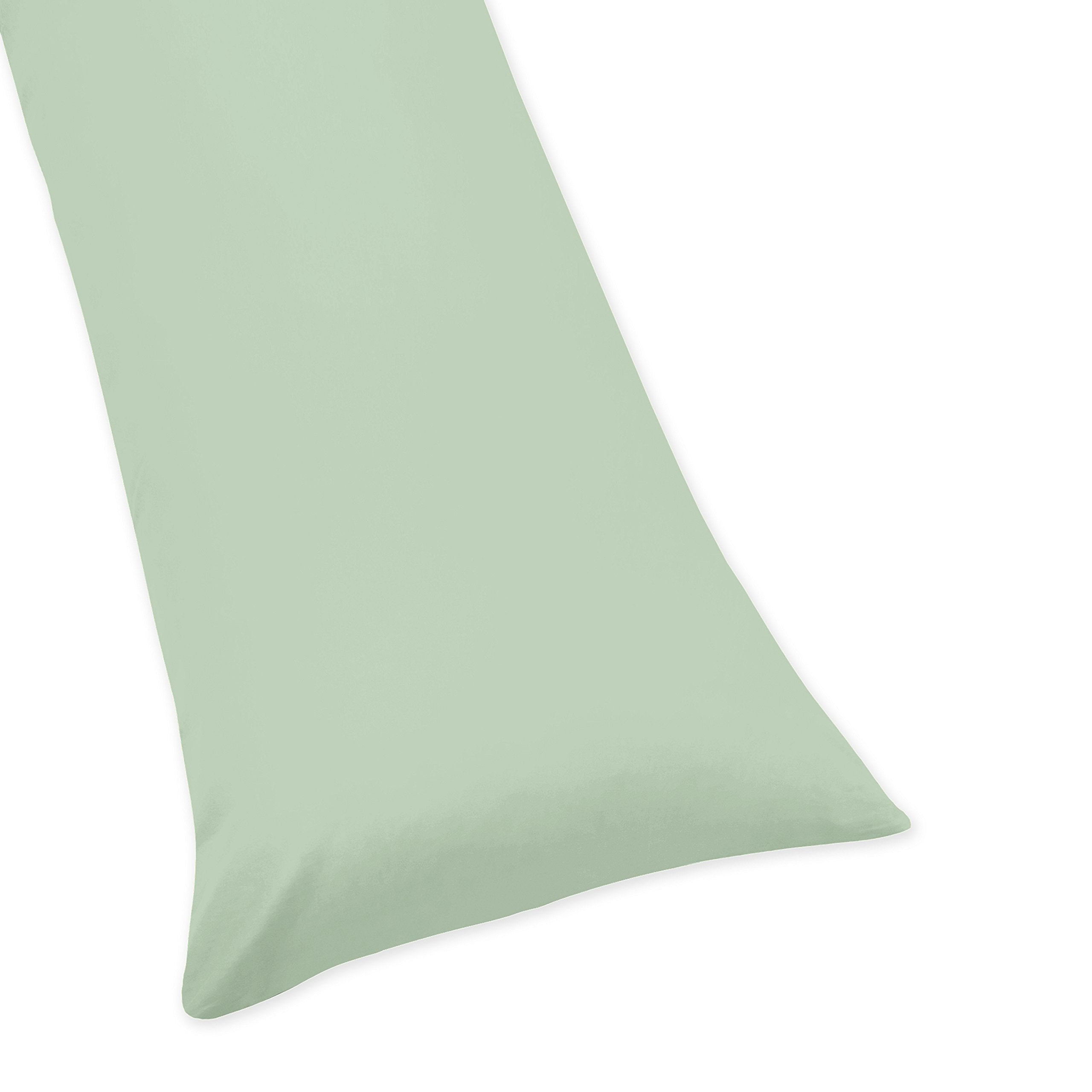 Solid Mint Full Length Double Zippered Body Pillow Case Cover for Sweet Jojo Designs Bedding Collections