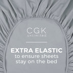 Cal King Size Fitted Bed Sheet - Hotel Luxury Single Fitted Bottom Sheet Only - Fits Mattress Between 8 To 16 Inches - Deep Pockets, Extra Soft & Wrinkle Free - Comfy Breathable & Cooling - Steel Blue