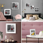 12X12 Picture Frames White Made Of Solid Wood Display Pictures 10X10 Or 8X8 With Mat Or 12X12 Without Mat - Each 12X12 Inch Squa