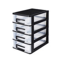Sewacc Plastic Drawers 4- Layer Small Drawer Organizer Desktop Organizer With Drawers Transparent Drawer Office Supplies Organiz