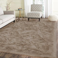 Latepis Light Brown Beige Living Room Rugs Faux Sheepskin Fur Rug 5x7 Area Rugs for Bedroom Fluffy Washable Rug Large Rug Plush 