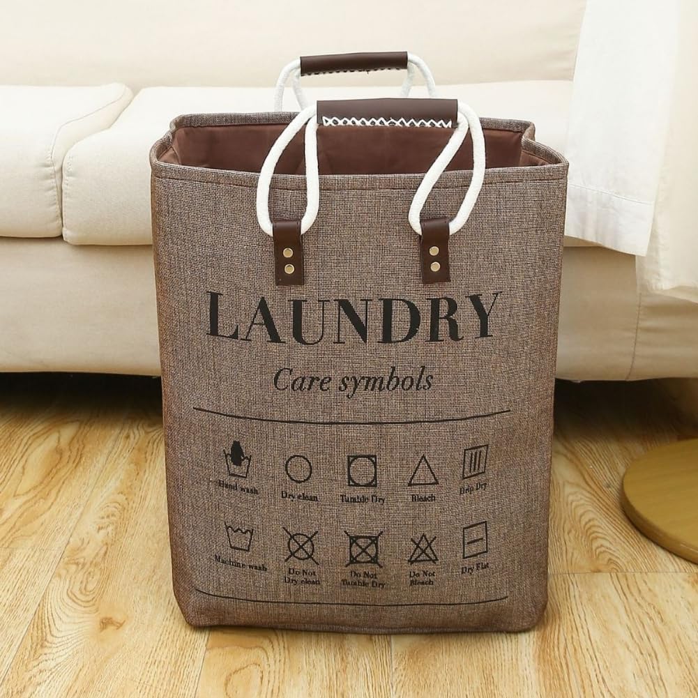JIGVA Portable Small Laundry Basket Foldable Clothes Hamper with Handles, Compact Laundry Organizer for Bedroom Bathroom Closet
