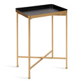 Kate and Laurel Celia Modern Tray Side Table, 18 x 12 x 26, Black and Gold, Foldable Rectangular End Table for Storage and Displ