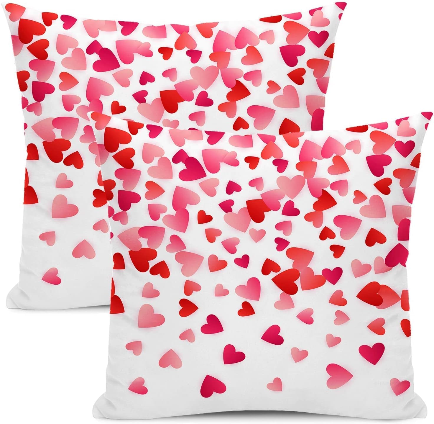 Valentines Pillow Covers 22X22 Inch Set Of 2,Pink Love Heart Throw Pillows Case,Valentine'S Day Mother'S Day Anniversary Decorat