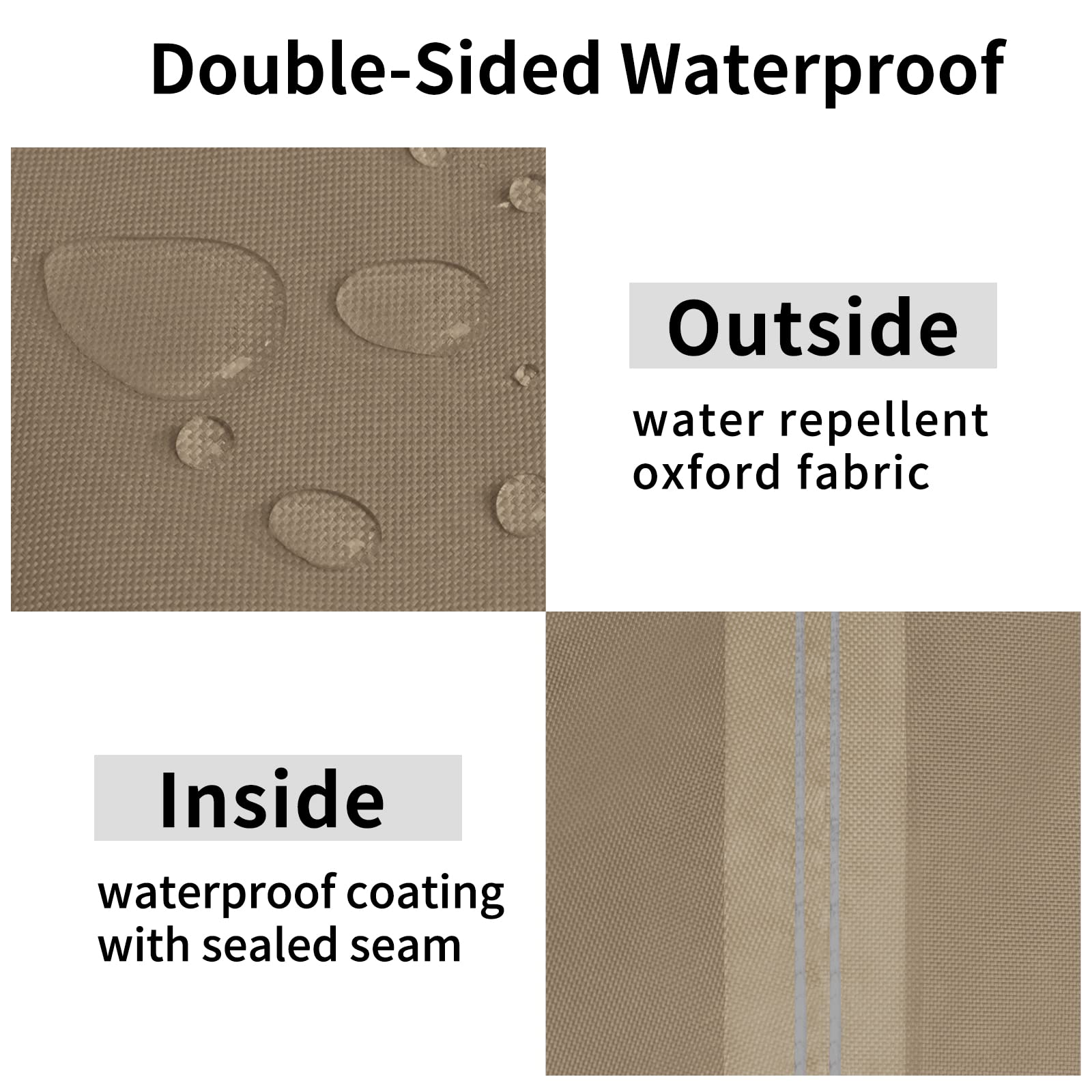 Easy-Going Waterproof Patio Sofa Cover Uv Resistant 3 Seater Outdoor Sofa Cover Weatherproof Lawn Patio Furniture Cover With Tape Sealed Seam (88Wx32.5Dx33H Inch, Camel)