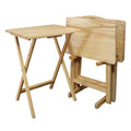 Casual Home 5pcs Tray Table Set, Natural (New), 14.75 in x 19 in x 25.5 in