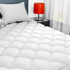 Sunflower Full Mattress Pad, Hypoallergenic Cotton Mattress Cover, 18-22' Extra Deep Pocket Quilted Protector, Breathable&Noiseless