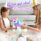 Glow Guards 16' Light Up Musical Rainbow Cat Stuffed Animal Glowing Colorful Cute Soft Kitty Plush Toy Pillow Sofa Decors Chris