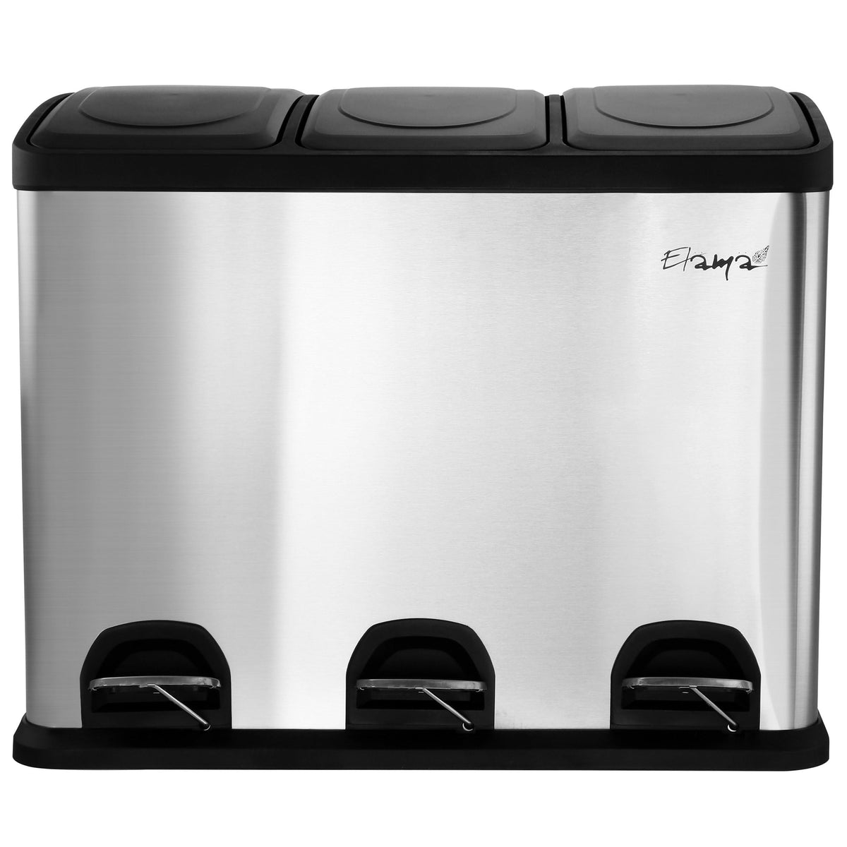 Elama Stainless Steel Trash Can/Recycling Bin (3 x 4 Gallon)