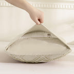 Jellymoni 1 Pack Cream Grey Body Pillowcase, Soft Microfiber Grid Tufted Pillow Covers With Envelope Closure (Pillows Are Not In