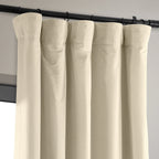 Hpd Half Price Drapes Signature Velvet Thermal Blackout Curtains For Living Room 120 Inch Long (1 Panel) Rod Pocket Insulated Blackout Curtains For Bedroom Window Curtains, 50W X 120L, Alabaster Beige