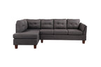 Dalia 97' W Dark Gray Linen Modern Sectional Sofa with Left Facing Chaise