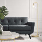 Modway Engage Modern Tufted Back Textured Fabric Loveseat In Charcoal