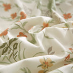 Mixinni Floral Duvet Covers Full Size Botanical Flower Leaf Printed On White Bedding Duvet Cover Set With Zipper Closure Ties Fo