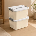 Seedware Plastic Storage Box with Lid, Stackable Multipurpose Organizer Bin with Locking Clips for Clothes, Toys, Kitchen, Bedro