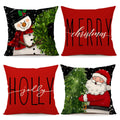 4Th Emotion Red Black Christmas Pillow Covers 20X20 Set Of 4 Farmhouse Xmas Decorations Snowman Wreath Santa Claus Tree Holly Jo