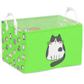 Cute Cats Storage Baskets with Handle, Fabric Bin for Cat Lovers, Funny Japanese Funny Cat Print Foldable Storage Bin for Shelf 