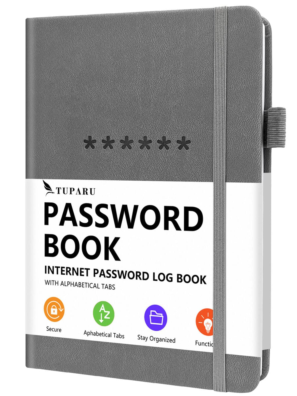 Tuparu Password Book With Alphabetical Tabs - Hardcover Internet Address & Password Organizer - Password Keeper Notebook For Com