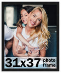 31x37 Frame Black Picture Frame - Complete Modern Photo Frame Includes UV Acrylic Shatter Guard Front, Acid Free Foam Backing Bo