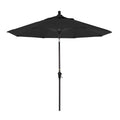 California Umbrella 9' Round Aluminum Market Umbrella, Crank Lift, Auto Tilt, Bronze Pole, Sunbrella Black
