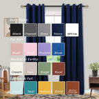Mrs.Naturall Navy Blue Curtains 72X90 Inch Length For Bedroom 2 Panels Blackout Room Darkening Curtains