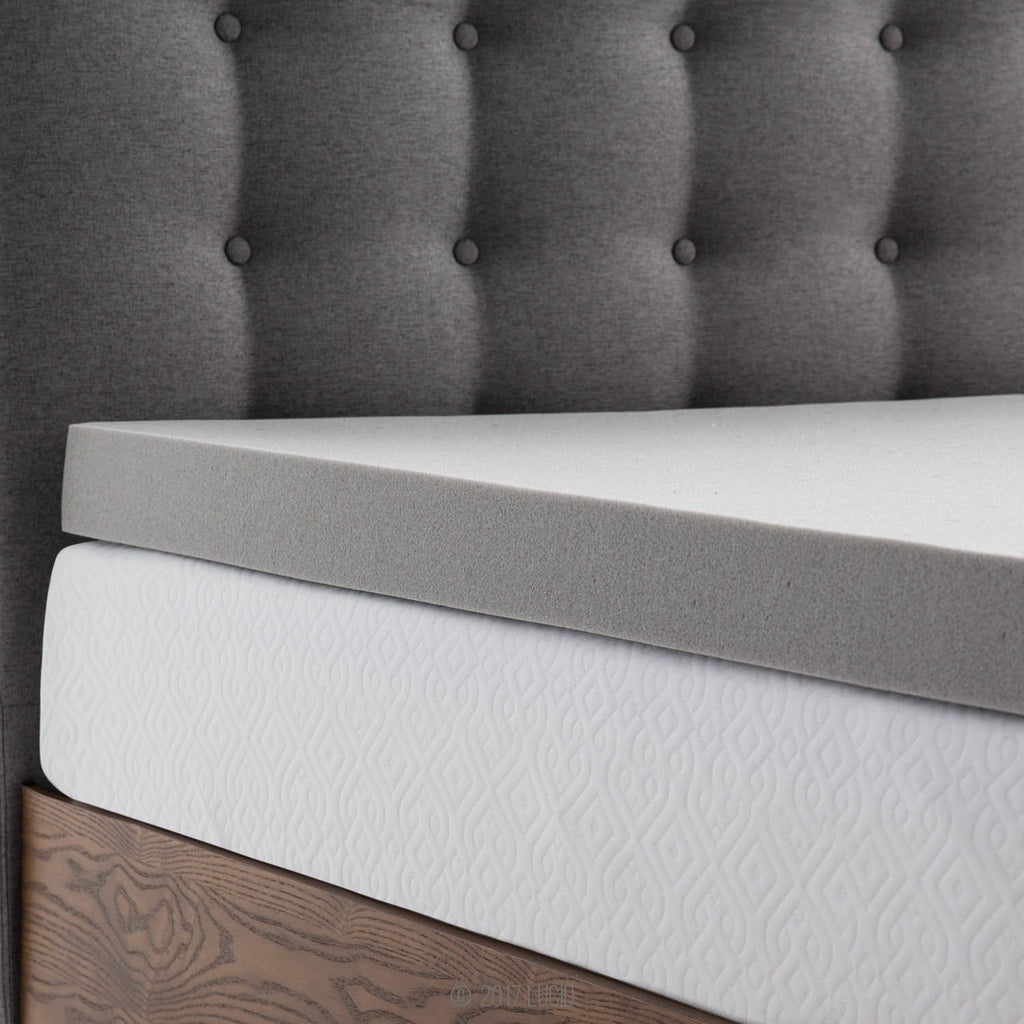 Lucid 3 Inch Mattress Topper King – Memory Foam – Bamboo Charcoal Infusion – Cooling Ventilation – Hypoallergenic – Certipur Certified Foam