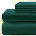 Bysure 6 Pieces Bed Sheets Set(Queen, Dark Forest Green) - Hotel Luxury Super Soft 1800 Thread Count 100% Microfiber Sheets With